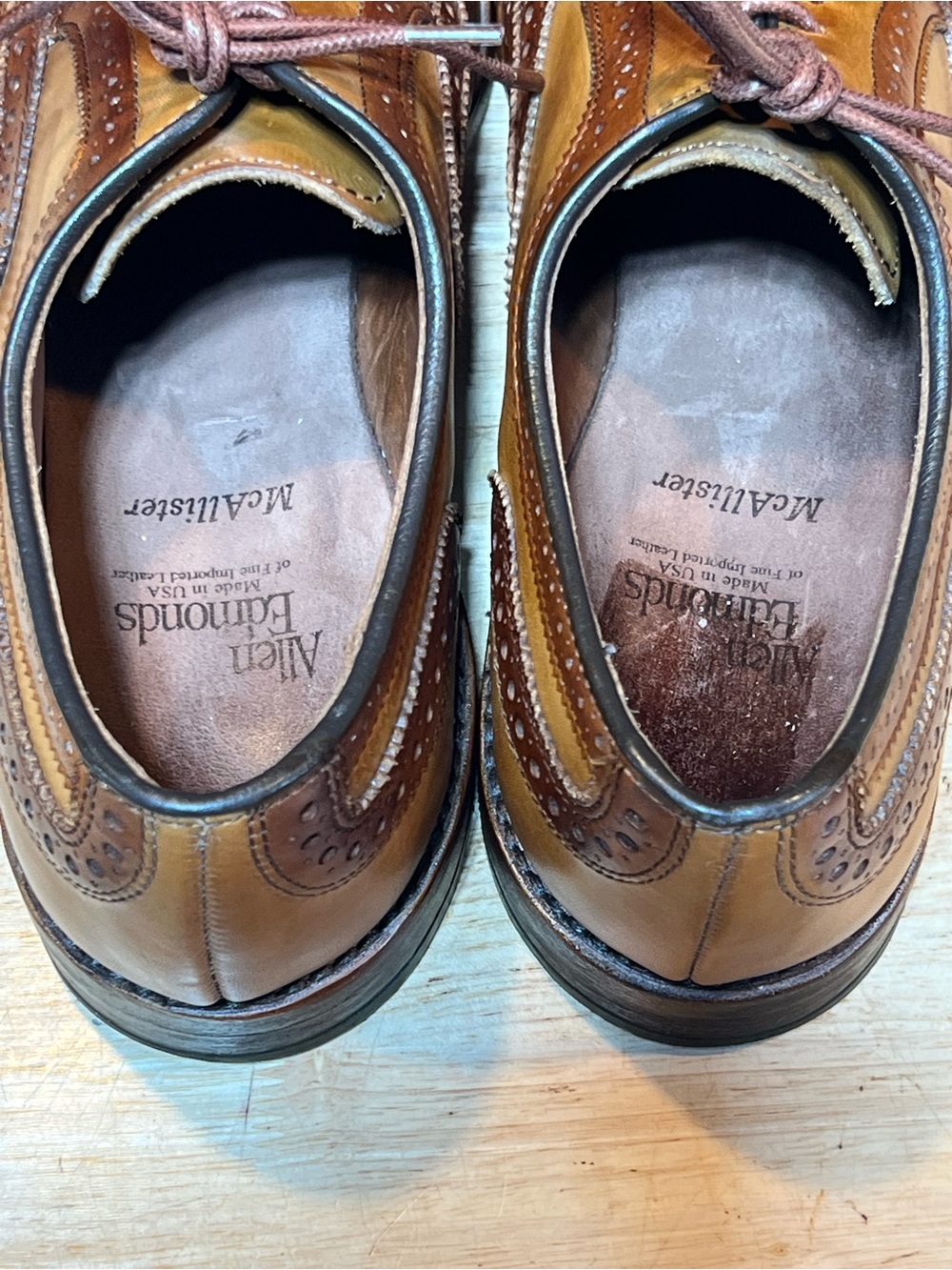 Allen Edmonds Two-Tone Brown Wingtip Oxfords - Picture 11 of 16